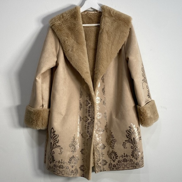 Soft Surroundings Faux Fur Coat Birgitta Coat PS Oversized Pockets - Picture 1 of 11